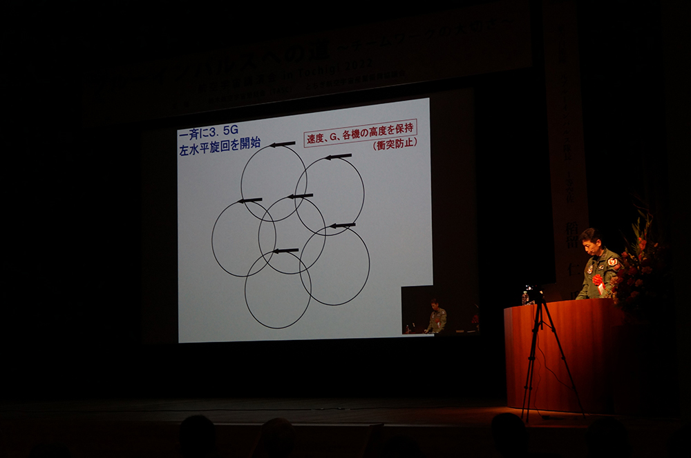 航空宇宙講演会in Tochigi 2022　ブルーインパルスへの道～チームワークの大切さ～講演の様子